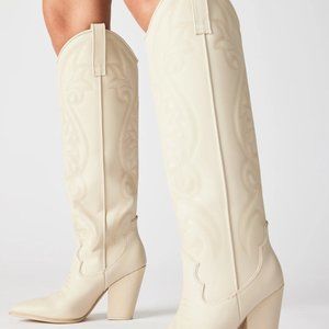 LASSO Cowboy Western Leather High Heel Boots - Steve Madden Size 8